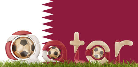 Qatar soccer symbol 3d-illustrationの写真素材