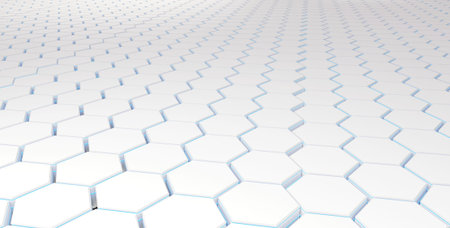 hexagonal white blue background 3d-illustration