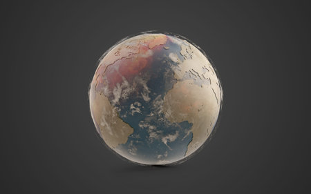 desert planet, dry planet earth 3d-illustration. elements of this image furnished