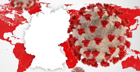 background and outline  Germany. Coronavirus COVID-19 blurred design. 3d-illustration.の写真素材