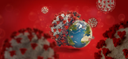 world wide concept of SARS-CoV-2 2019-ncov Coronavirus 3d-illustration.