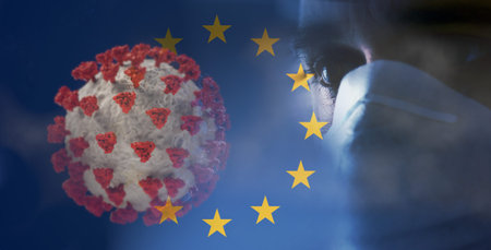 young man, European, german, 30s Coronavirus background 3d-illustration