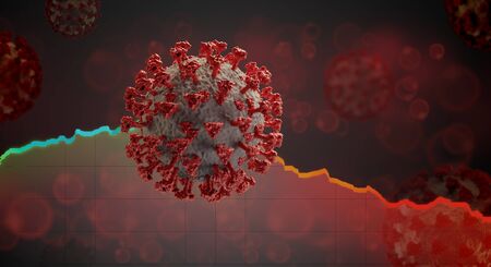 Coronavirus covid19 economic impact concept image 3d-illustrationの写真素材