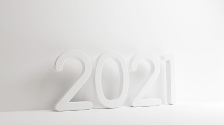 year 2021 bold letters 3d-illustration