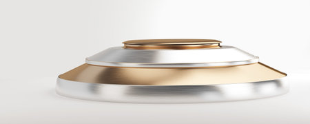 pedestal podium golden silver 3d-illustration