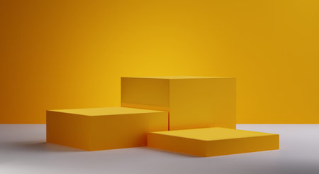 podium or pedestal display background. Blank product shelf standing backdrop 3d illustration