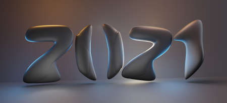2021 bold letters trend modern design 3d illustration