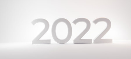 2022 white letters 3d illustration design