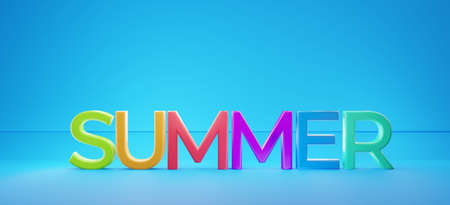 summer colorful thin trending modern design 3d illustrationの写真素材