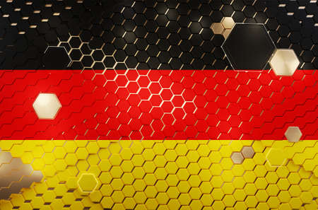 Hexagonal creative flag of Germany design 3d illustrationの写真素材