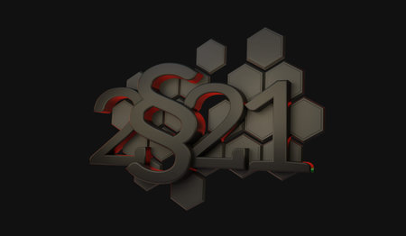 2021 paragraph symbol with red vibrant light, background 3d illustration