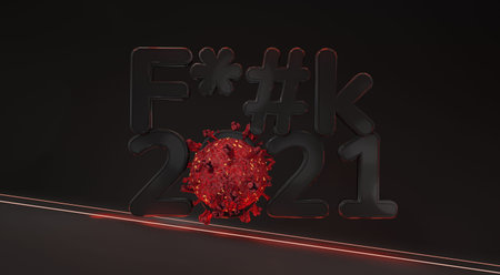 f * # k 2021 virus 3d illustration symbol