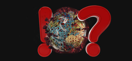exclamation mark question mark planet earth 3d illustration.