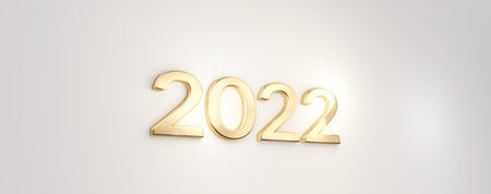 2022 golden symbol 3d illustration