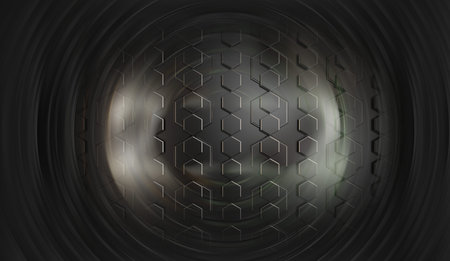 creative swirl and hexagons background 3d illustration