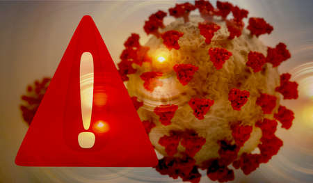 warning symbol virus 3d-illustration background