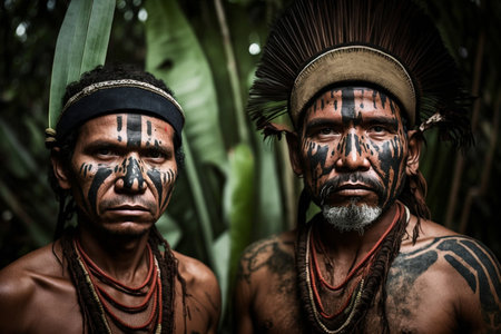 Native American indigenous men, fictional people and places. Generative AIの素材