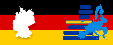 Germany and European Union background as symbol as mapsの写真素材