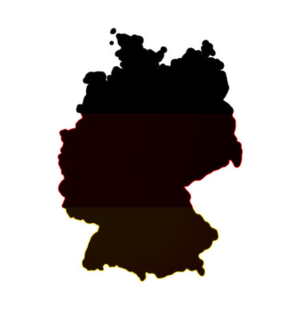 simplified smooth silhouette in dark black of Germany as map symbolの写真素材