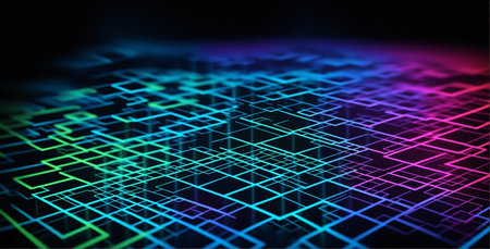 futuristic digital grid network designの素材