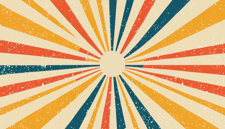 vintage abstract sunburst with colorful raysの素材