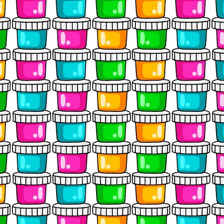 Pattern. Paints for drawing. A set of colored paints on a white backgroundのイラスト素材