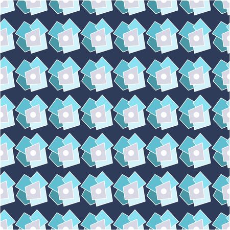 Abstract geometric seamless pattern in light blue, dark blue and gray colors. Colorful geometric pattern. Seamless pattern, background, texture. Vector ornament. Decorative tiles.のイラスト素材
