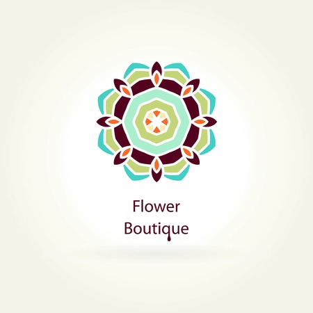 Flower Boutique. for flower shop. for organic products. Company, mark, emblem, element. Simple geometric. Mandala. Icons, business, invitations. Beautiful circular.のイラスト素材