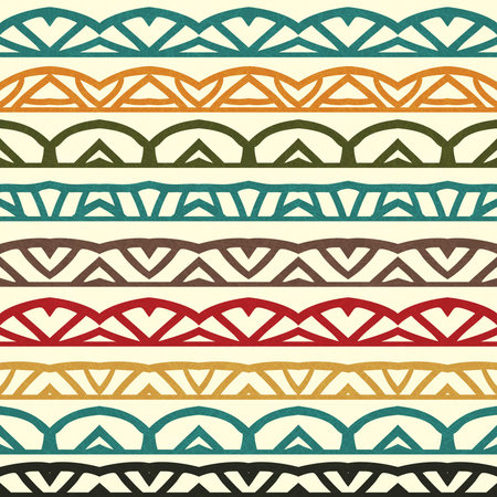 Seamless vector tribal texture. Simple geometric pattern. Vector stripes pattern. Tribal seamless...