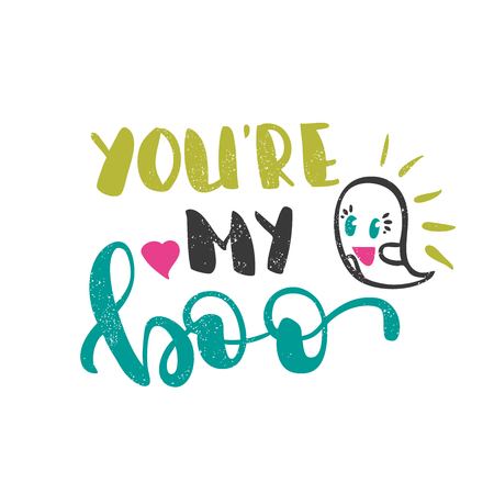 You're my boo - Bright multi-colored hand drawn lettering.のイラスト素材