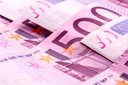 Several 500 euro banknotes are adjacent. symbolic photo for wealthの写真素材