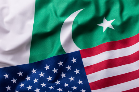 Usa and Pakistan. USA flag and pakistan flag.の写真素材