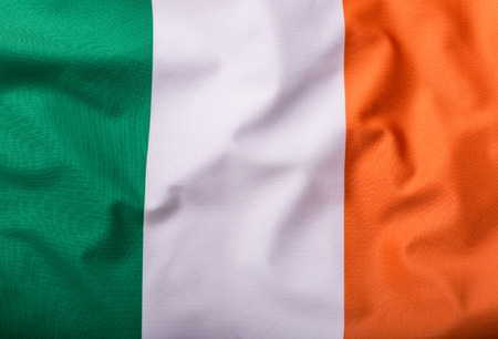 Flag of Ireland, national country symbol, wave flag.の写真素材