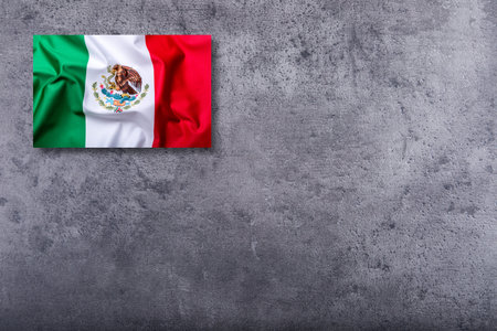 Flag of Mexico on concrete background.の写真素材