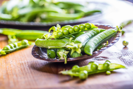 Peas. Green peas.Fresh Homemade Peas.の写真素材
