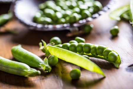 Peas. Green peas.Fresh Homemade Peas.の写真素材