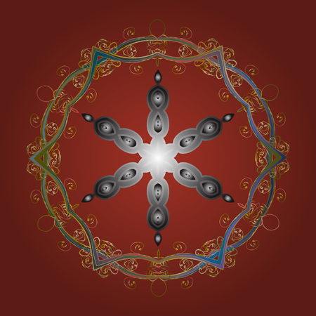 Snowflakes background. Winter card Merry Christmas, New Year and Happy Holiday vector illustration. Christmas card with snowflakes on colorful background.のイラスト素材