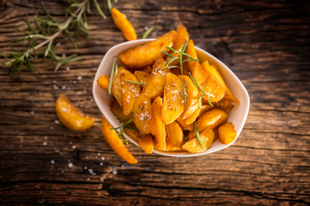 Potatoes. Roasted american potatoes with rosemary salt and cumin.の写真素材