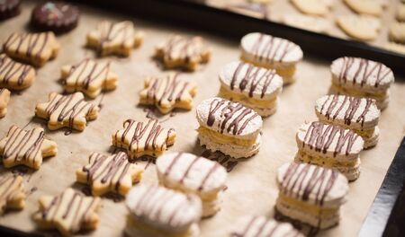 Traditional slovak and czech christmas pastry laskonky.の写真素材