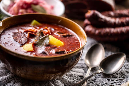 Cabbage soup - Kapustnica, a traditional Slovak festive dish.の写真素材