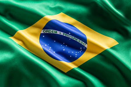Waving flag of Brasil. National symbol of country and state.の写真素材