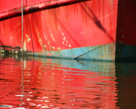 Red Boat Hullの写真素材