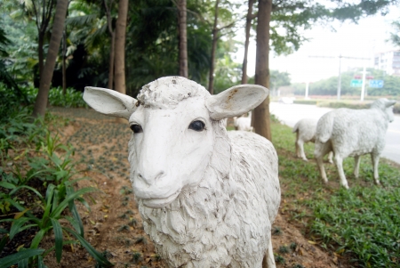 Sculpture of a sheep の写真素材