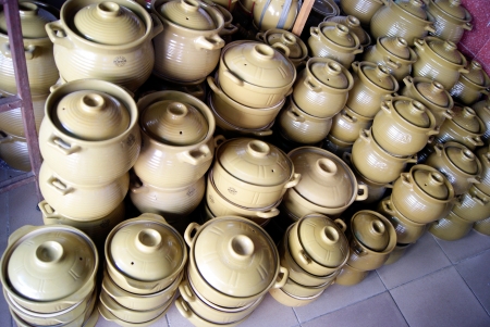 Chinese porcelain jar for the soup の写真素材