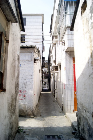 Back alley view of an urban villageのeditorial素材