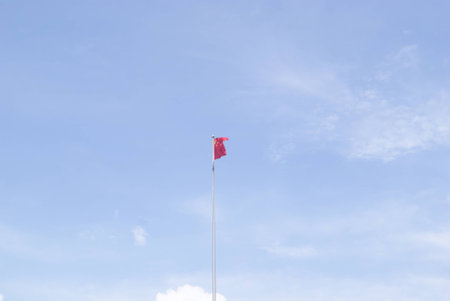 Closeup of a flag in the airの写真素材