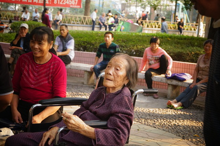 The old people in the singing, happy, in Shenzhen, China