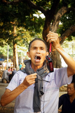 The old people in the singing, happy, in Shenzhen, China