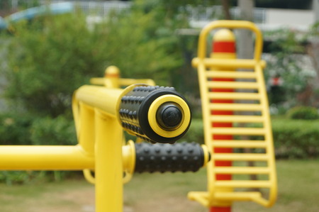 Sports fitness facilities, community park in Shenzhen, Chinaの写真素材