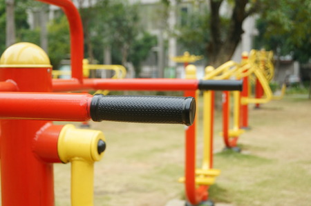 Sports fitness facilities, community park in Shenzhen, Chinaの写真素材